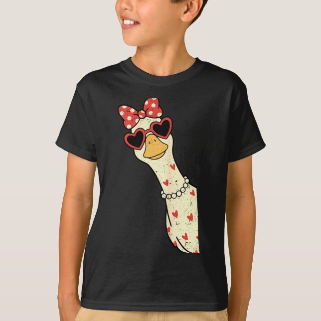 Camiseta Cute Goose Xoxo Be Mine Happy Valentine's Day Wome (Anverso)