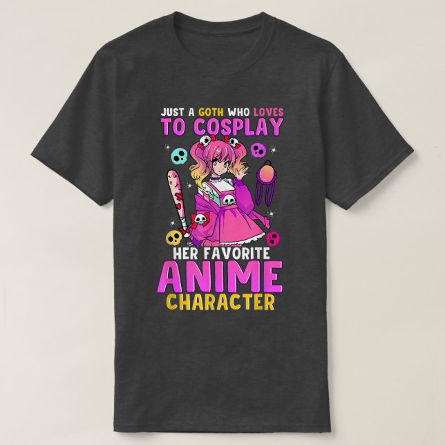 Camiseta Cute Goth Girl Love To Cosplay Anime Pastel Goth C (Diseño del anverso)
