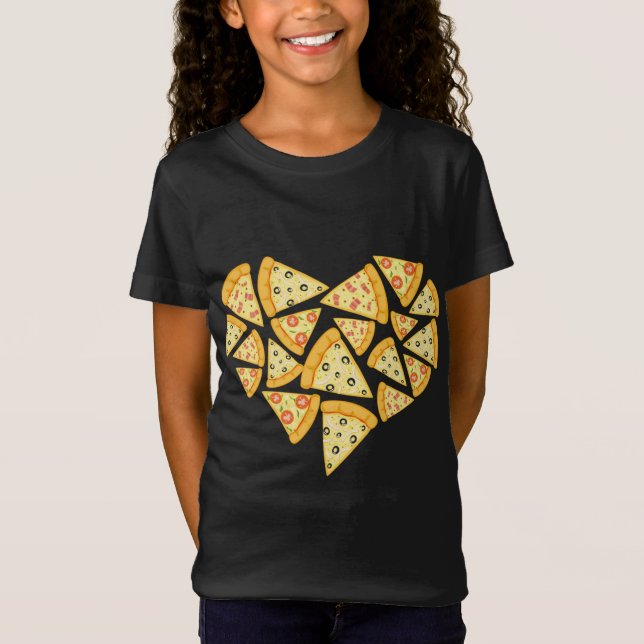 Camiseta Cute Graciosa Pizza Love Heart Foodie Novedad Pepp (Anverso)