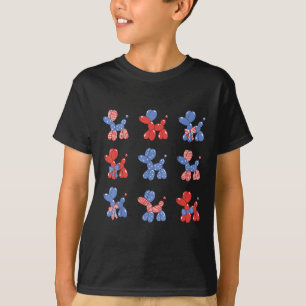 Camiseta Cute gracioso globo patriótico perro Coquette Bow
