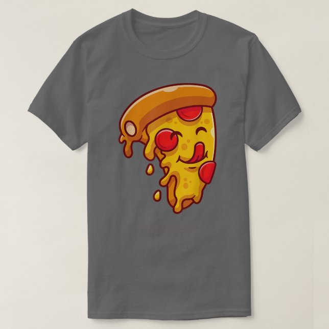 Camiseta Cute gracioso Kawaii Pepperoni Pizza Slice Anime M (Diseño del anverso)