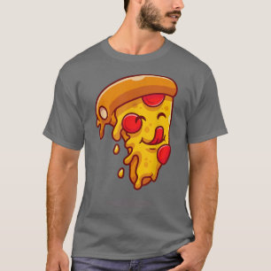 Camiseta Cute gracioso Kawaii Pepperoni Pizza Slice Anime M