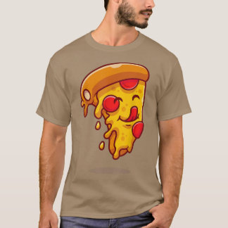 Camiseta Cute gracioso Kawaii Pepperoni Pizza Slice Anime M