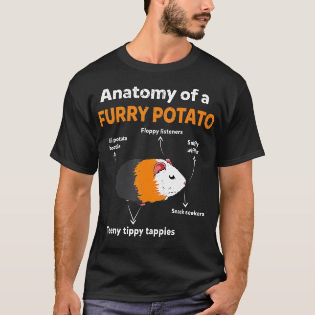 Camiseta Cute gracioso ladrón Mascota de patata Guinea prop (Anverso)