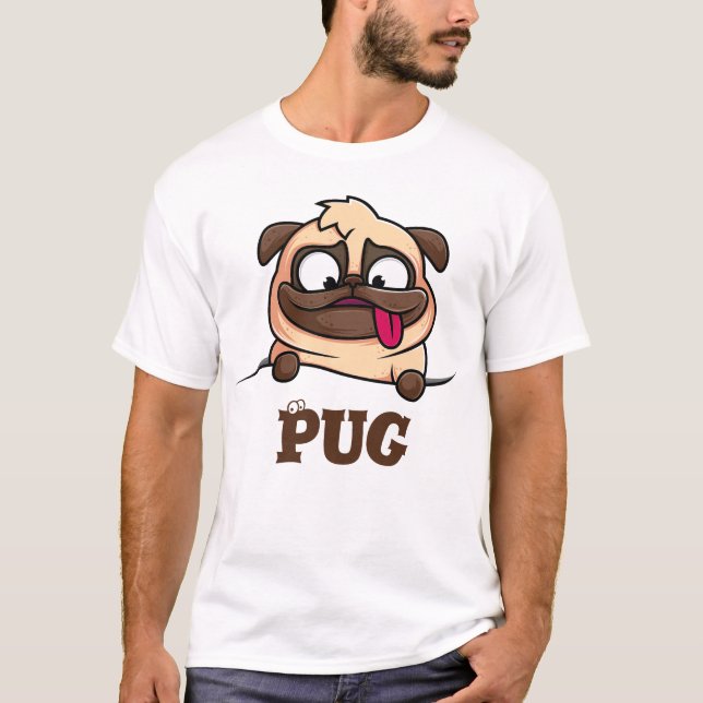 Camiseta Cute Gracioso Pug T-Shirt (Anverso)
