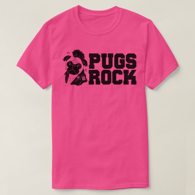 Camiseta Cute gracioso Pugs Rock Pug Dueños de Rocker (Diseño del anverso)
