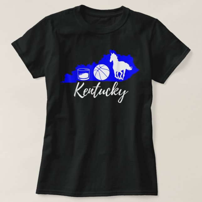 Camiseta Cute gráfico Borbón Caballo de Baloncesto Kentucky (Diseño del anverso)