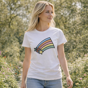 Camiseta Cute gráfico vintage celestial de estrellas fugace