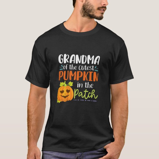 Camiseta Cute Grandma Of The Cutest Pumpkin In The Patch Ha (Anverso)