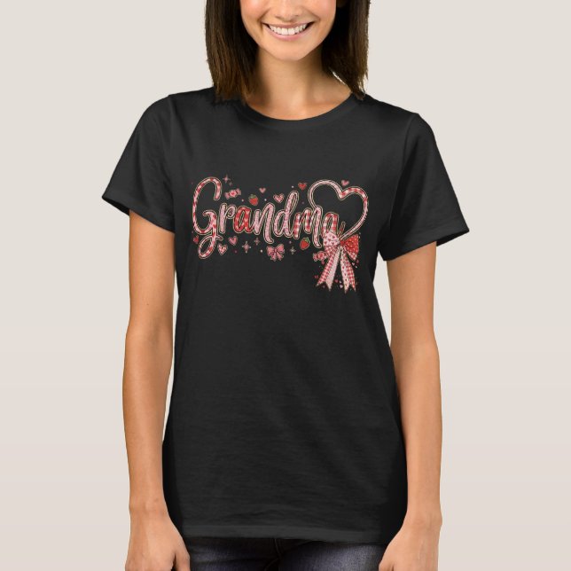 Camiseta Cute Grandma with a bow T-Shirt (Anverso)