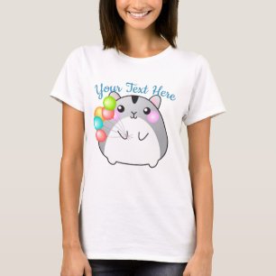 Camiseta Cute Gray Kawaii Hamster