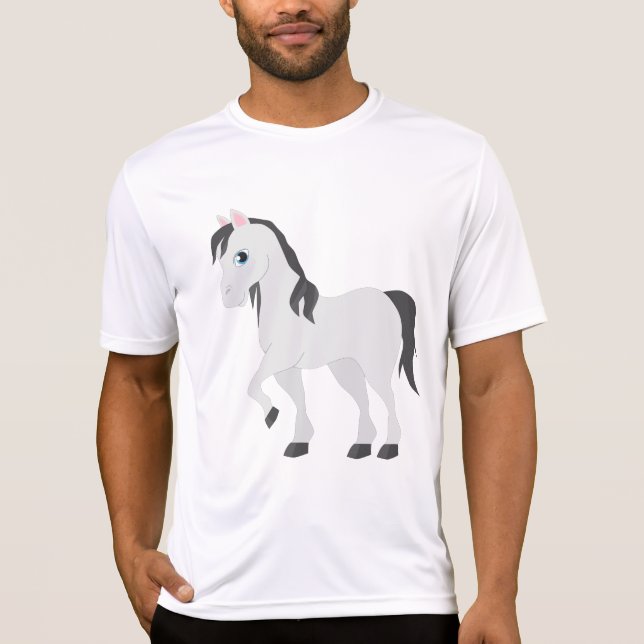 Camiseta Cute Gray Pony Cartoon Whimsical Horse (Anverso)