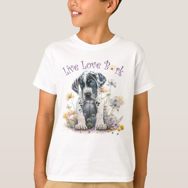 Camiseta Cute Great Dane Dog Floral (Anverso)