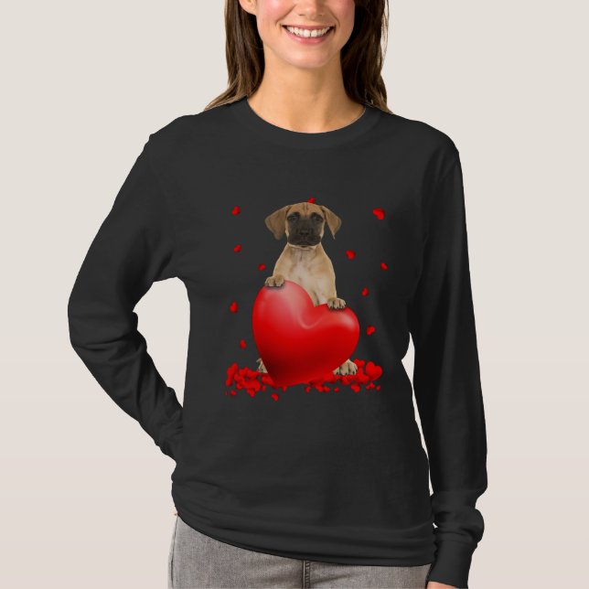 Camiseta Cute Great Dane Valentine Hearts  Dogs Hug Heart L (Anverso)