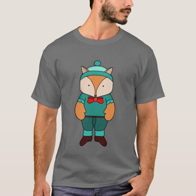 Camiseta Cute green fox (Anverso)