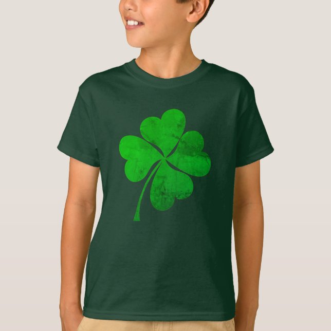 Camiseta Cute Green Lucky 4 deja Clover St. Patrick's Day (Anverso)