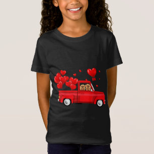 Camiseta Cute Griffon Brussels Riding Red Truck Love Valent