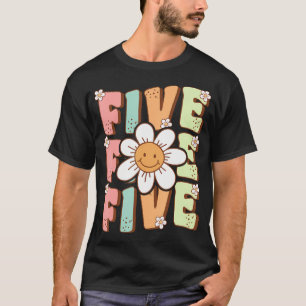 Camiseta Cute Groovy 5ª Fiesta De Cumpleaños Daisy Flower C