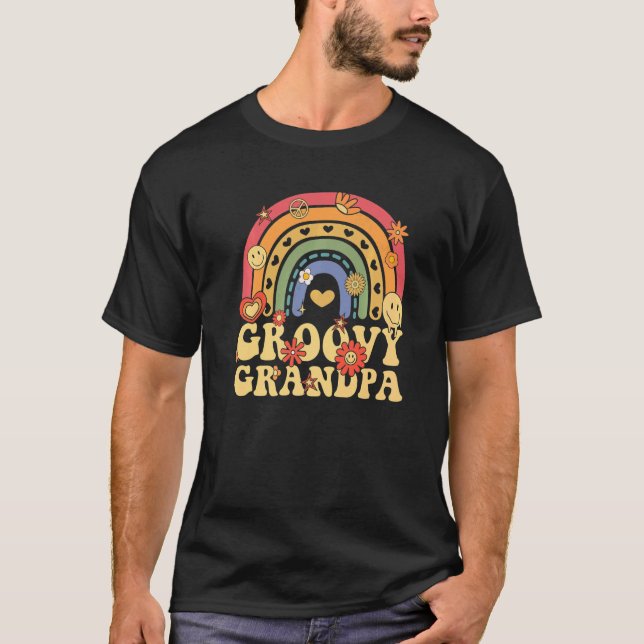 Camiseta Cute Groovy abuelo Retro Groovy Rainbow (Anverso)