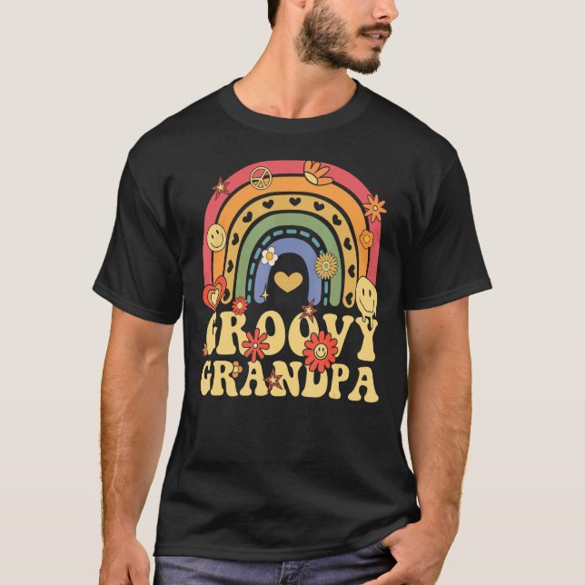 Camiseta Cute Groovy abuelo Retro Groovy Rainbow (Anverso)