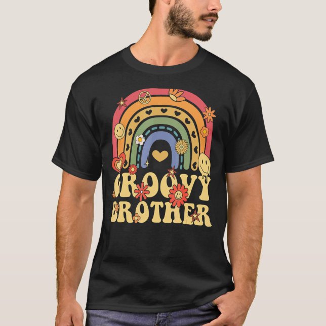 Camiseta Cute Groovy Brother Retro Groovy Rainbow (Anverso)