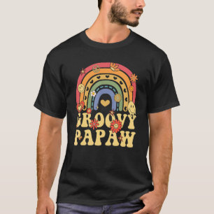 Camiseta Cute Groovy Papaw Retro Groovy Rainbow