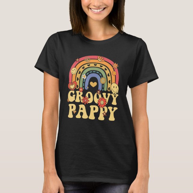 Camiseta Cute Groovy Pappy Retro Groovy Rainbow (Anverso)