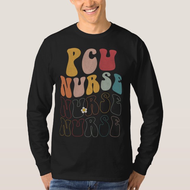 Camiseta Cute Groovy PCU Nurse RN ICU ER Pediatric (Anverso)