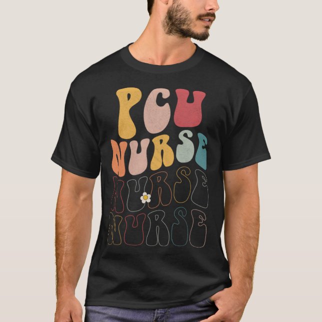Camiseta Cute Groovy PCU Nurse RN ICU ER Pediatric (Anverso)