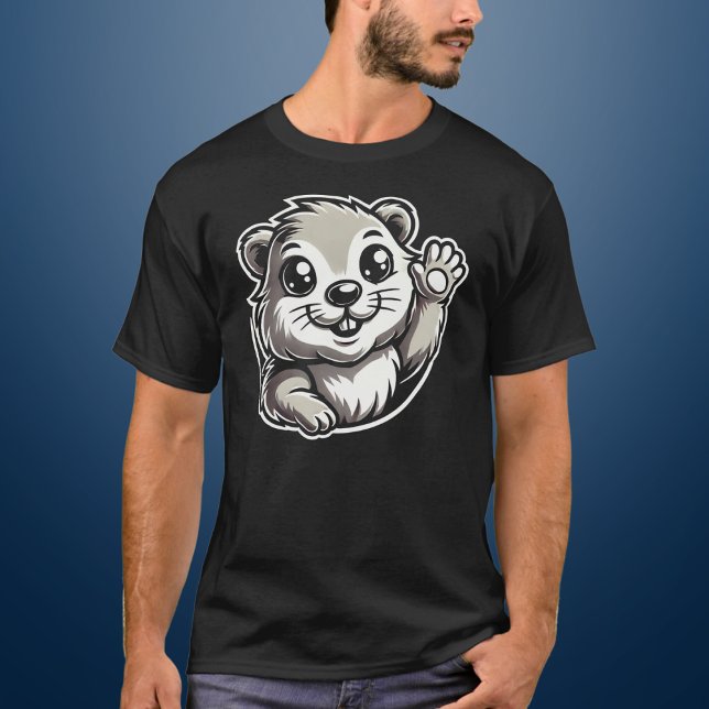 Camiseta Cute Groundhog Waving (Subido por el creador)