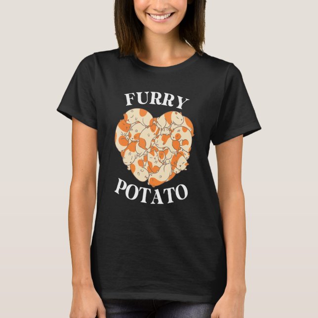 Camiseta Cute Guinea Cerdo Corazón Furry Potato (Anverso)