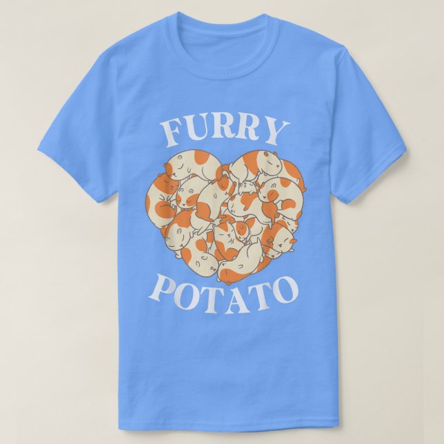 Camiseta Cute Guinea Cerdo Corazón Furry Potato Lover758 (Diseño del anverso)