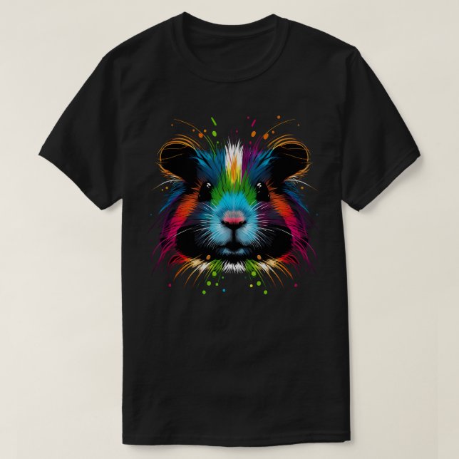Camiseta Cute Guinea Cerdo Face Colorido Animales Graciosos (Diseño del anverso)