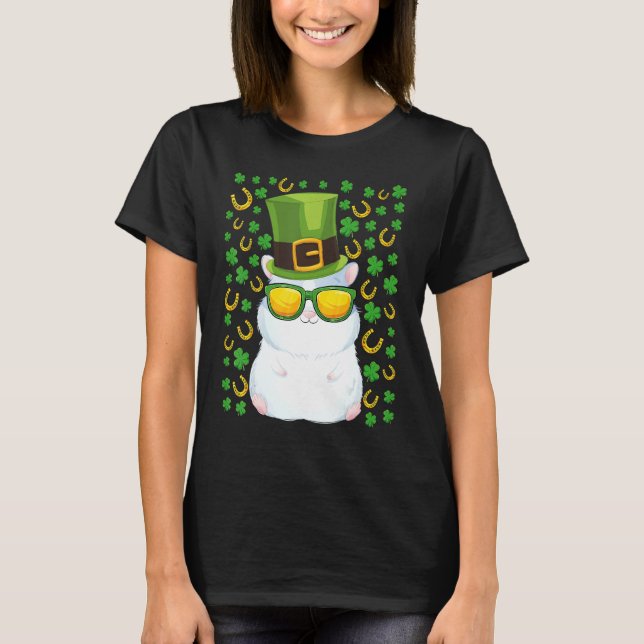Camiseta Cute guinea de conejillos Patricks día gorra chamr (Anverso)
