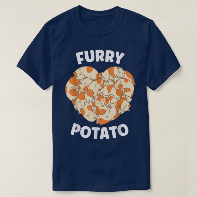 Camiseta Cute Guinea Pig Heart Furry Potato Lover760  (Diseño del anverso)