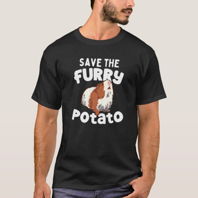 Camiseta Cute Guinea Pig Save The Furry Potato (Anverso)