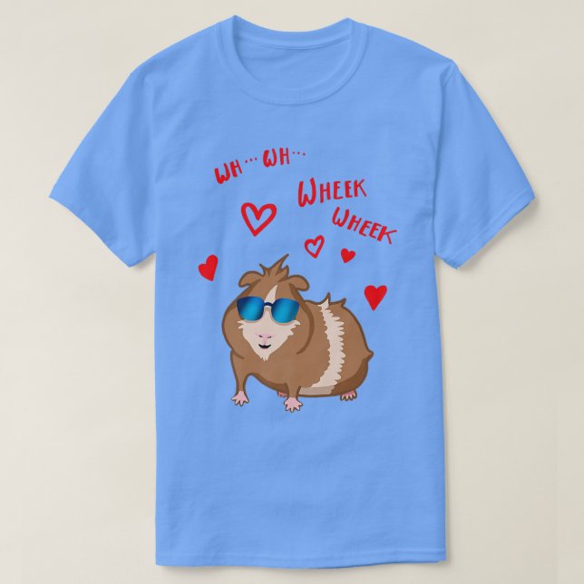 Camiseta Cute guinea pig with Sunglasses Wheek Wheek gift  (Diseño del anverso)