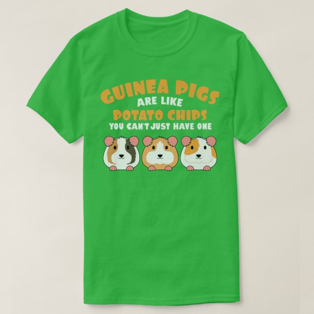 Camiseta Cute Guinea Pigs are Like Potato Chips Furry Potat (Diseño del anverso)