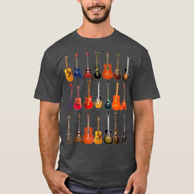 Camiseta Cute Guitar Rock N Roll Instrumentos Musicales (Anverso)