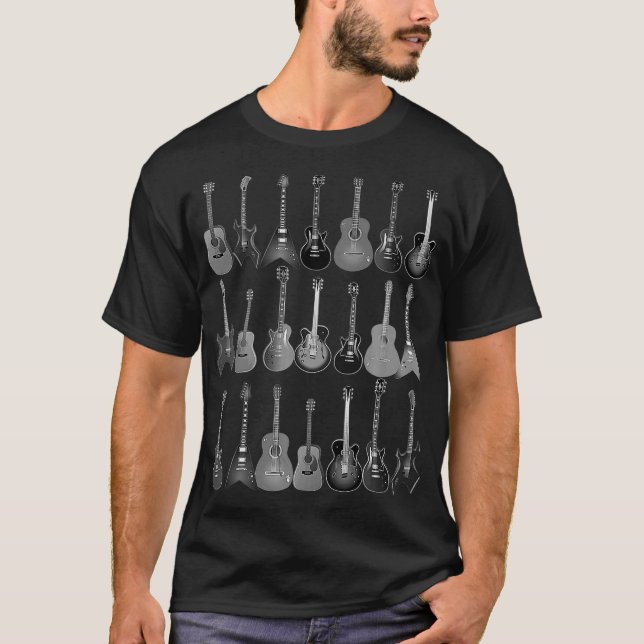 Camiseta Cute Guitar Rock N Roll Musical Instruments (Anverso)