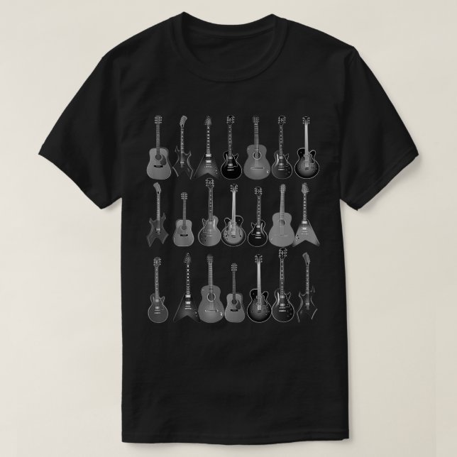 Camiseta Cute Guitar Rock N Roll Musical Instruments Gift  (Diseño del anverso)