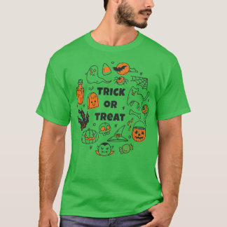 Camiseta Cute Halloween Doodle Art