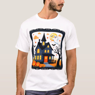 Camiseta Cute Halloween Gato Negro & Calabaza Spooky Kids D