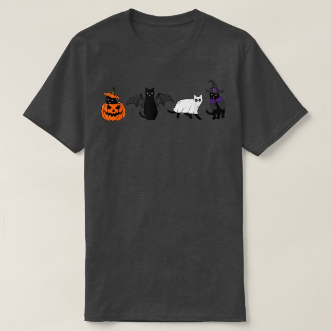 Camiseta Cute Halloween Gats Calabaza Demon Ghost Witch 511 (Diseño del anverso)