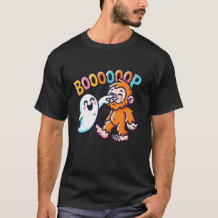 Camiseta Cute Halloween Ghost Bigfoot Sasquatch Boop Funny
