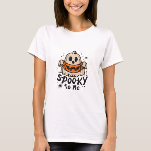 Camiseta Cute Halloween Ghost Retro : Hablar Me Parecía