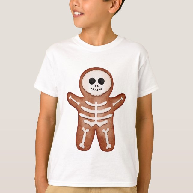 Camiseta Cute Halloween Gingerbread Skeleton Cookie (Anverso)