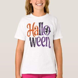 Camiseta Cute halloween orange purple