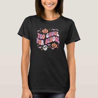 Camiseta Cute Halloween Profesor Escuela Fantasmas Groovy T