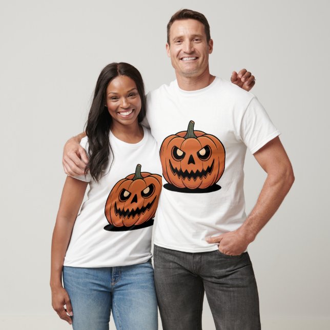 Camiseta Cute Halloween Pumpkin Couple T-Shirt (Unisexo)